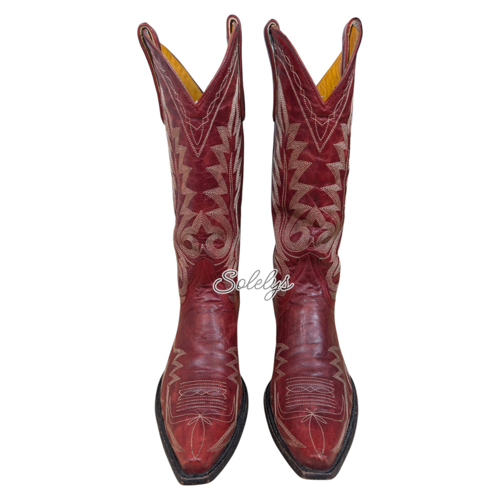 Old Gringo Nevada Vesuvio Red 13" Embroidered Snip Toe Western Cowgirl Boot 8B